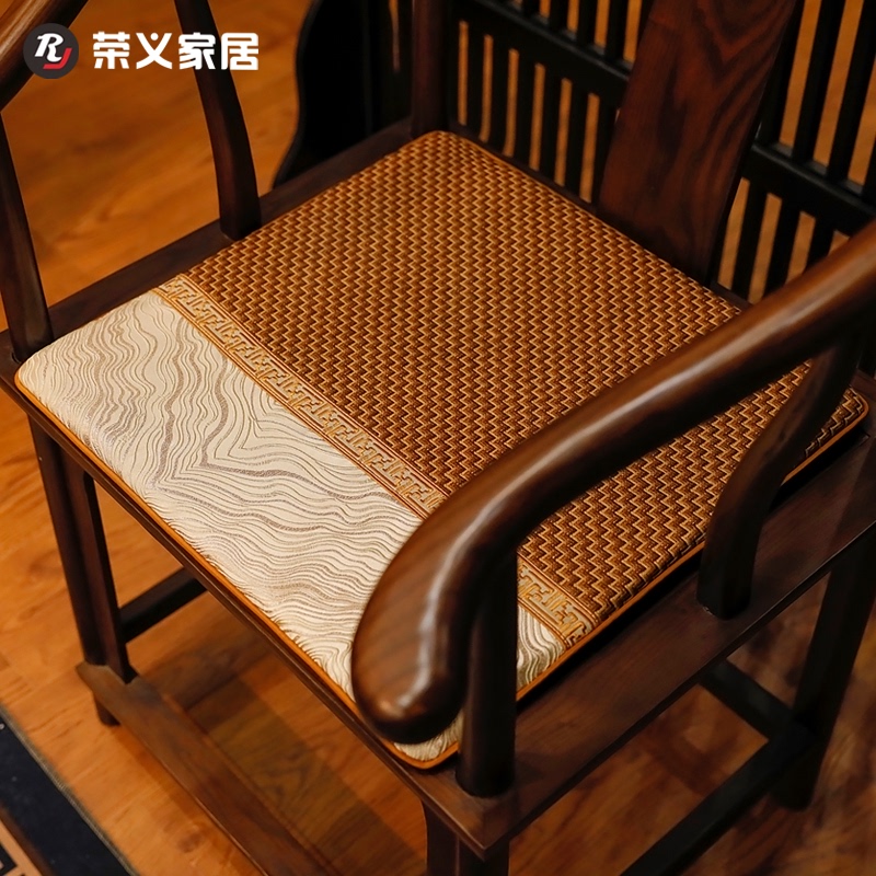 中式红木沙发坐j垫实木圈椅茶椅垫夏季凉席坐垫透气藤竹席椅垫夏