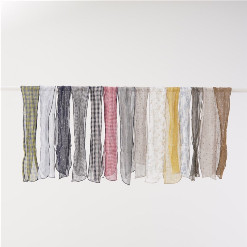 8.13【焦虑系列】多花色亚麻小方巾密拷锁边! 长1M09 X 宽11.5 cm