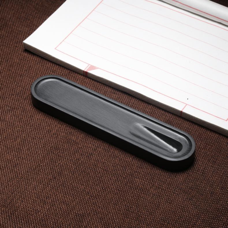 万石君多功能歙砚 笔搁镇尺砚台 可研墨笔搁笔掭镇纸压纸倒墨汁