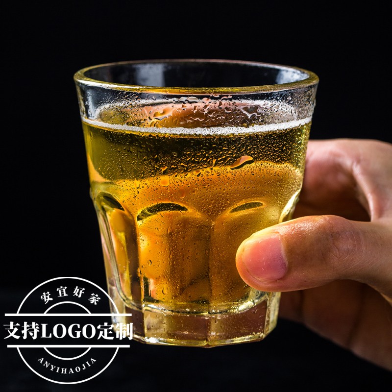 六只装咖啡厅水杯利比强化玻璃杯子耐热八角杯威士忌酒杯厚