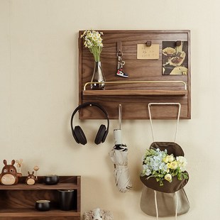 胡桃木电表箱盒多媒体箱遮挡装饰画竖款配电闸箱挂画门式实木