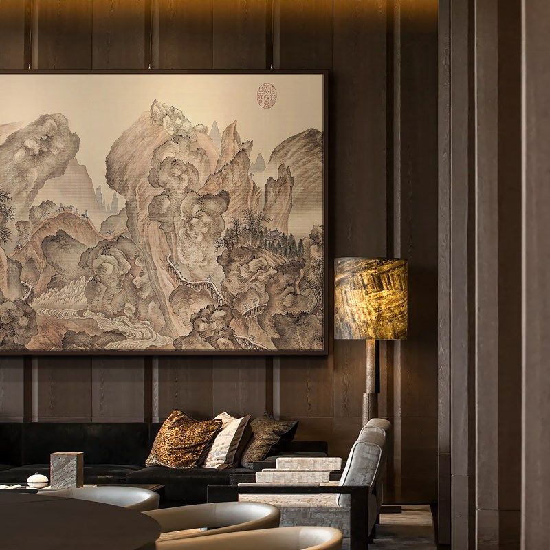新客厅背景墙装饰画酒店包厢山水风景大幅画高档大气挂画,家居饰品,现代装饰画,淘宝优惠券,粉丝福利购,淘宝优惠卷
