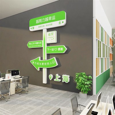 企业文化办公室墙面装饰司销售部工位氛围布置励志标语高级感贴画