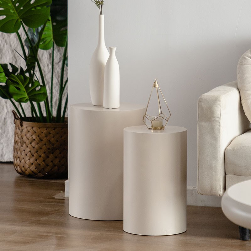 沙发边几高级艺术感客厅小户型角几奶油风极简圆桌现代边角几