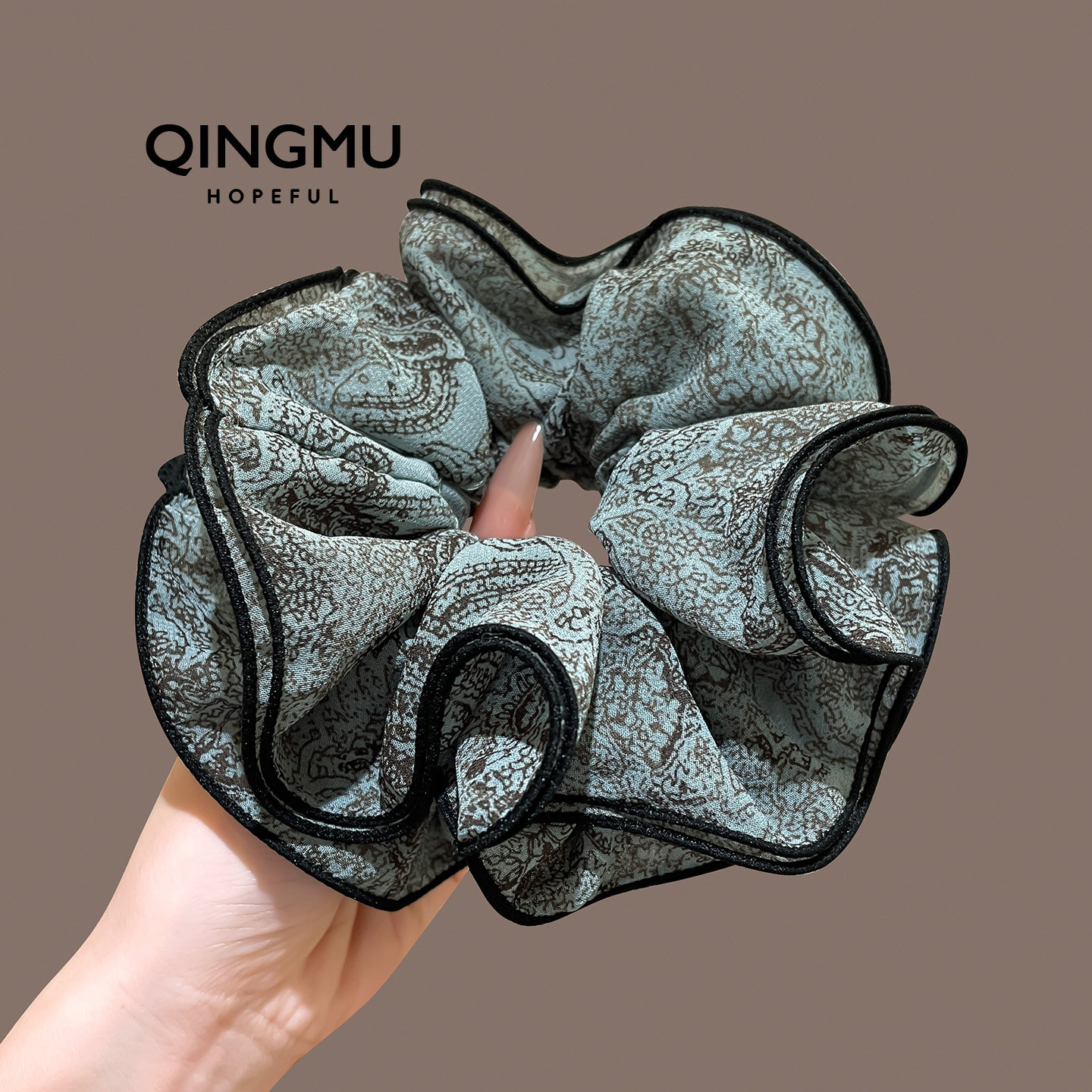 复古新中式绿色大肠发圈女双层大号丸子头花发绳气质马尾皮筋发饰,饰品/流行首饰/时尚饰品新,发饰,淘宝优惠券,粉丝福利购,淘宝优惠卷