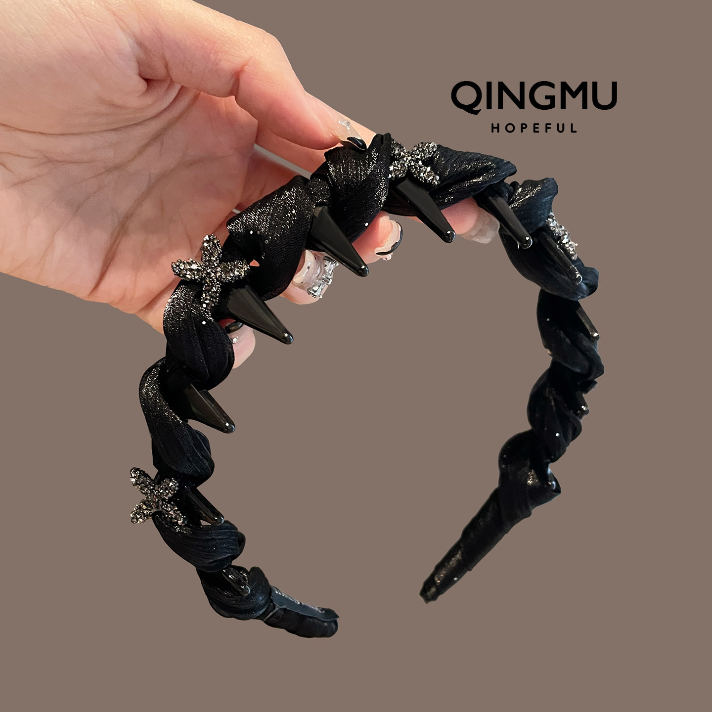 路易斯发箍女赫本风带齿防滑高颅顶头箍减龄高级感气质不勒头发卡