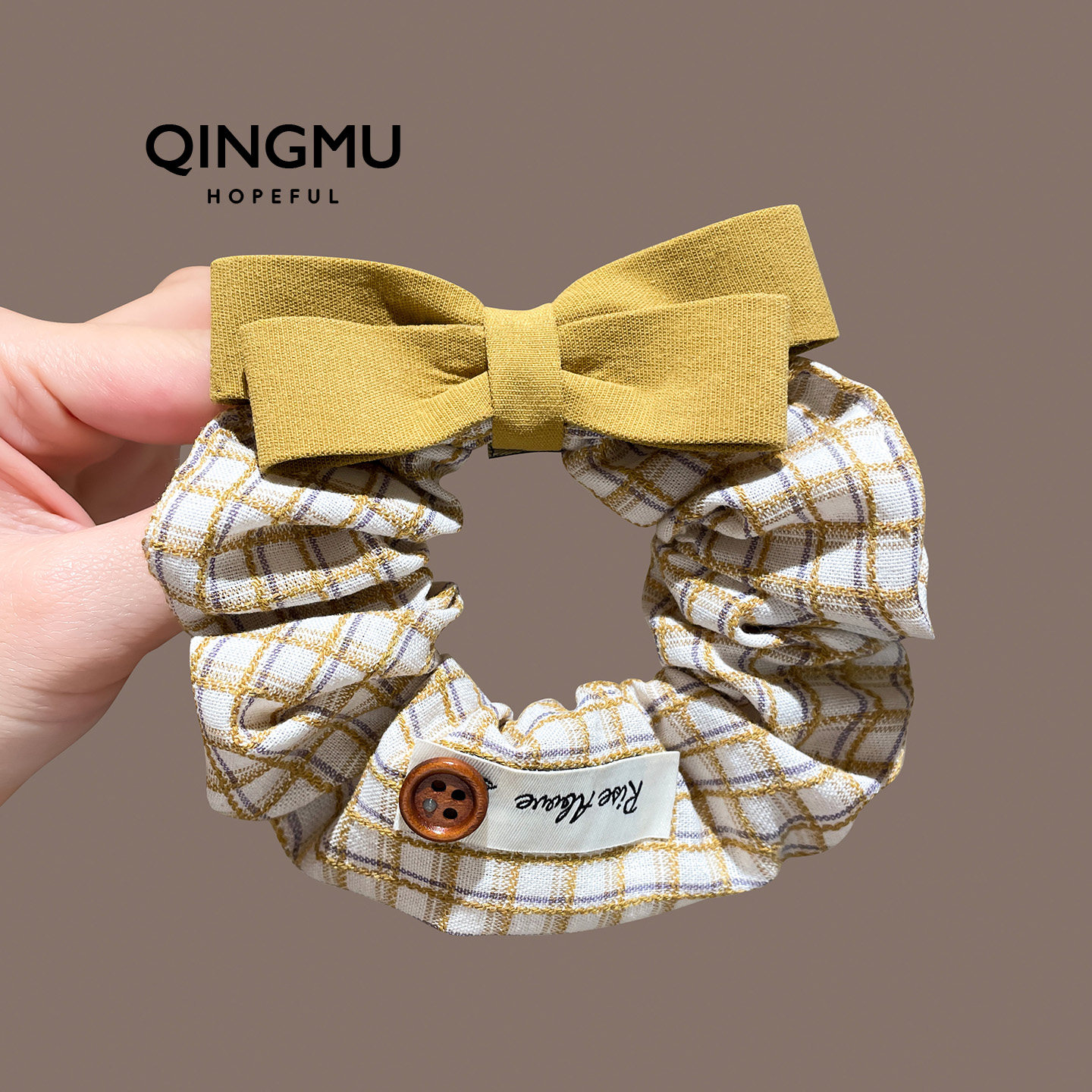 文艺黄色格纹蝴蝶结发圈扎马尾头绳小肠圈高弹力耐用发绳皮筋发饰,饰品/流行首饰/时尚饰品新,发饰,淘宝优惠券,粉丝福利购,淘宝优惠卷