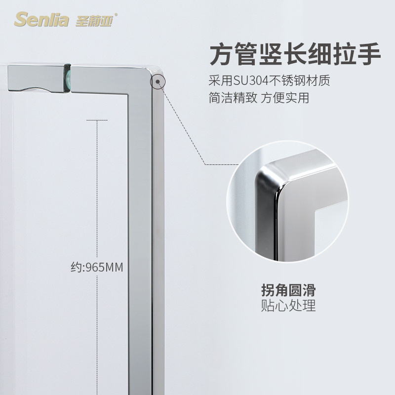 圣莉亚淋浴房钻石型定制玻璃干湿分离门洗澡隔断不锈钢卫生间简易