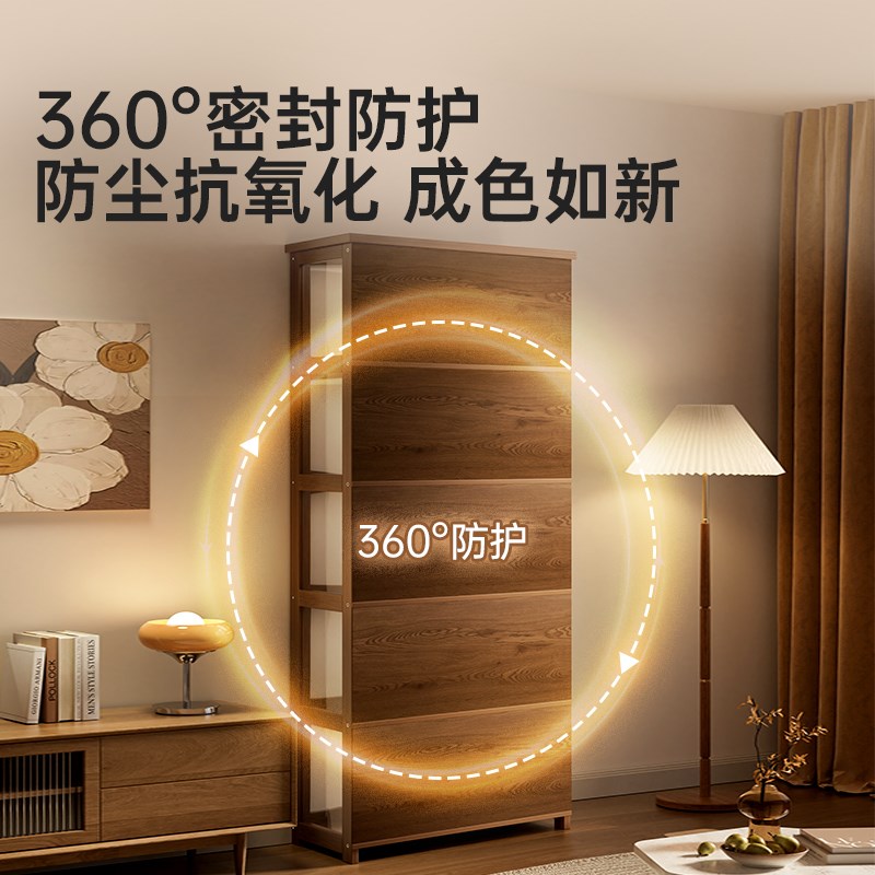实木模型展示柜带锁收纳柜模型透明礼品收纳酒柜落地书柜玻璃展柜
