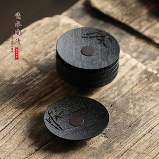 防烫隔热垫茶杯 创意实木茶杯垫子功夫茶具茶w道禅意配件家用日式