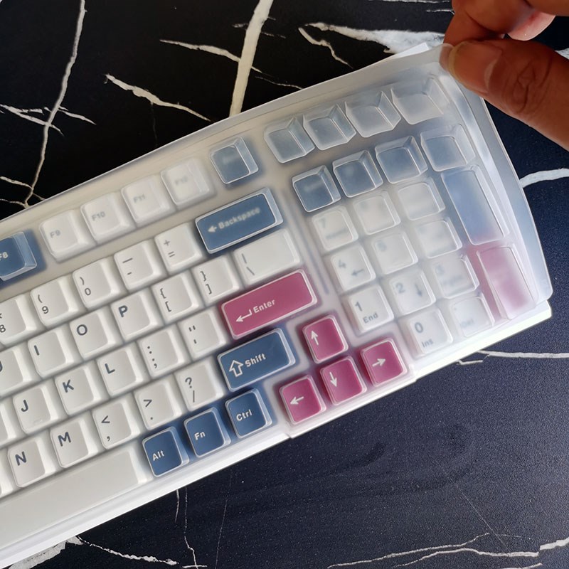适用于狼蛛F99 F98机械键盘保护膜无线游戏台式机电脑按键防尘凹