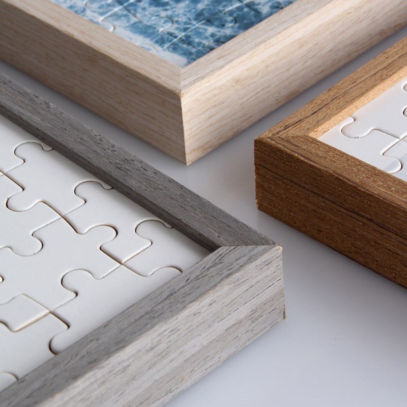 拼图相框1000片挂墙2000片实木纹画框拼图框5070cm框架裱框定制