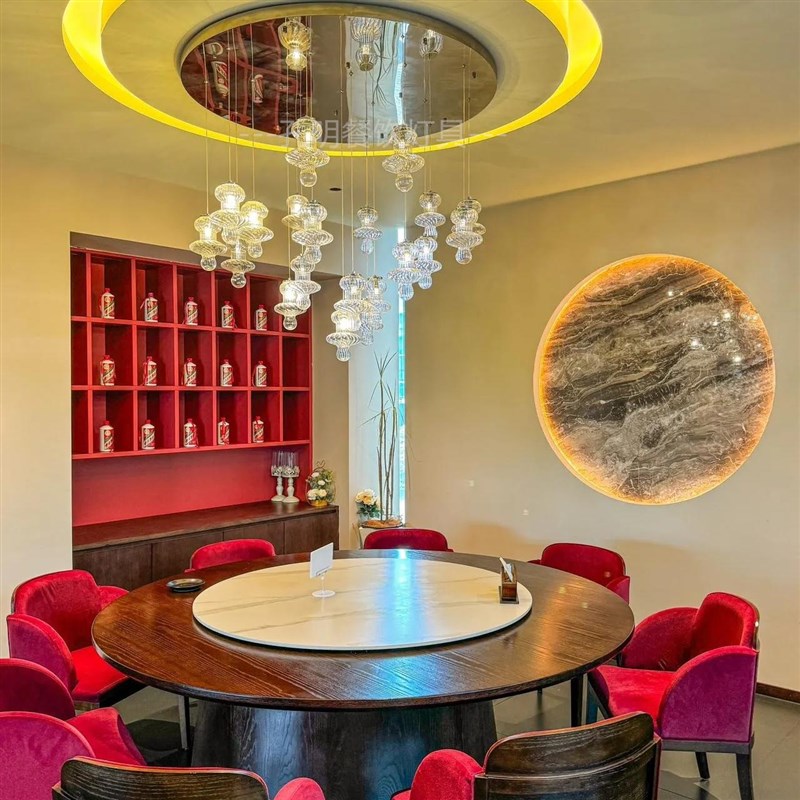艺术氛围玻璃吊灯酒店大堂宴会厅创意装饰灯饭店包间餐饮包厢吊灯