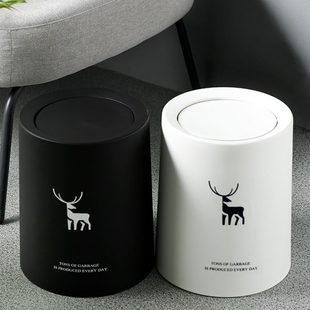 可爱卧室宿舍房间小筒 垃圾桶用厕所卫生间带盖家客厅轻奢创意时尚
