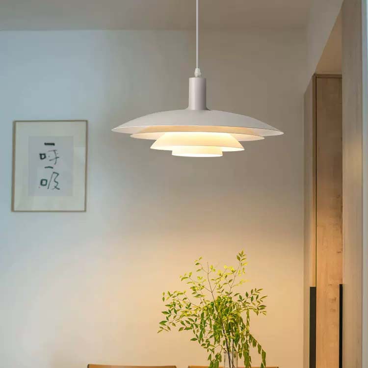 可移位摇臂吊灯中古原木风餐厅PH5飞碟吊灯日式侘寂风岛台书房灯