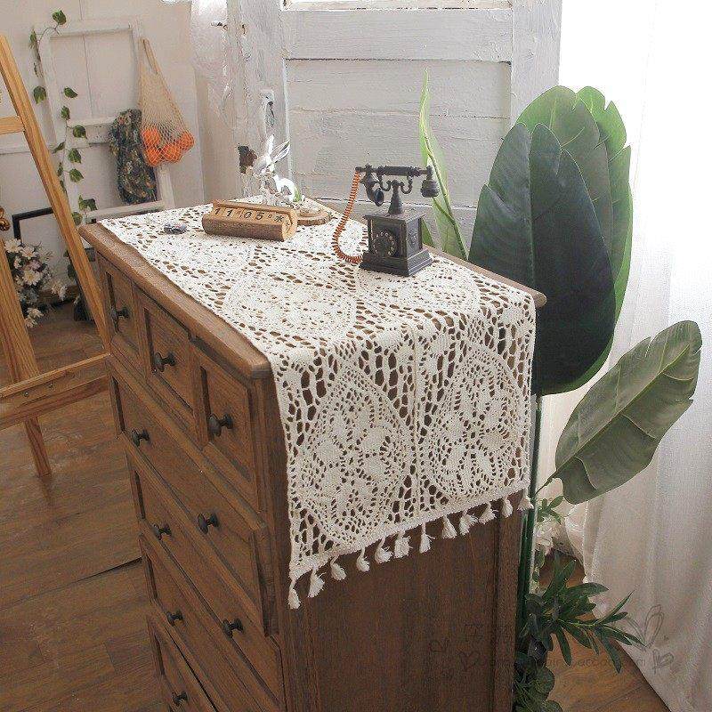 美式乡村桌旗复古镂空钩针桌布餐桌茶几电视柜鞋柜旗盖巾盖布蕾丝,居家布艺,桌旗,淘宝优惠券,粉丝福利购,淘宝优惠卷
