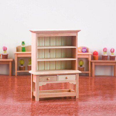 1/12Dollhouse娃娃屋迷你木制家具纯手工置物架书柜模型储物摆件
