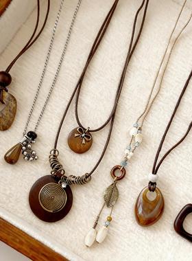 新中式项炼女配饰毛衣项炼长款吊坠项炼饰品装饰项炼女款毛衣炼