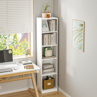 钢制窄缝书柜家用铁艺简易落地收纳客厅转角多层夹缝书架置物柜子