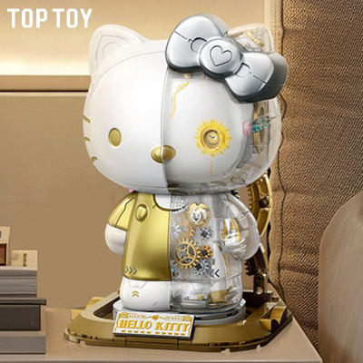 TOPTOYhellokitty幻彩琉璃大体凯蒂猫积木拼装摆件生日礼物情人节