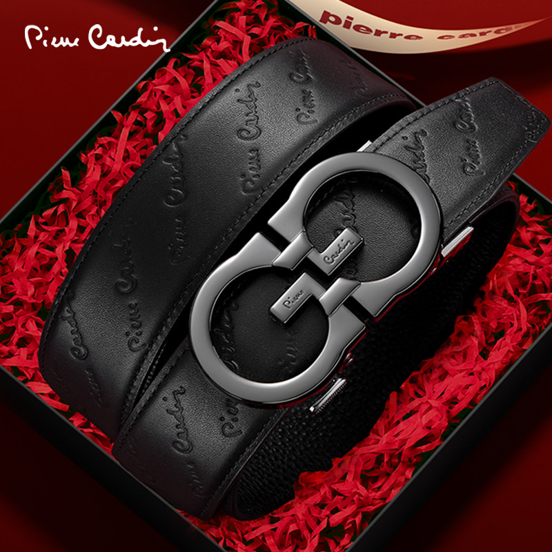 皮尔卡丹正品男士皮带真皮自动扣商务休闲百搭男款腰带送男友老公