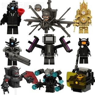 十一季马桶人和加特林女监控人泰坦电视人马桶王人仔拼装玩具积木