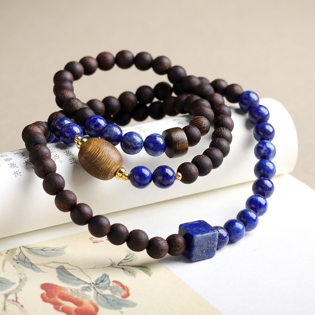 青金石降真香新中式多圈手串
