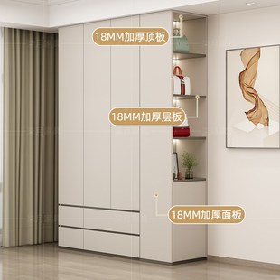 一门到顶衣柜现代简约家用卧室储物D收纳柜置物架可定制对开门柜