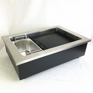 电烤 下排烟韩式 酒店商用烤涮一体j炉 火锅烧烤两用电陶炉嵌入式