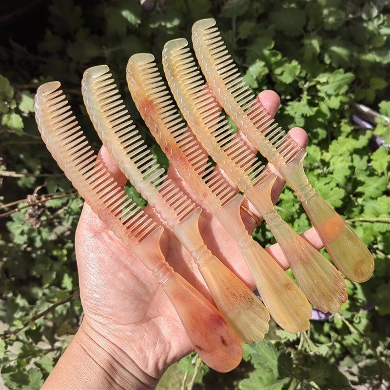 天然精品羊角梳男士短发按摩头皮脸部经络保健牛角梳