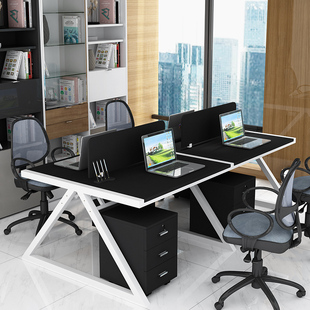 职员办公桌四人位多人员工电脑桌椅组合2/4/6人位工作位屏风卡座