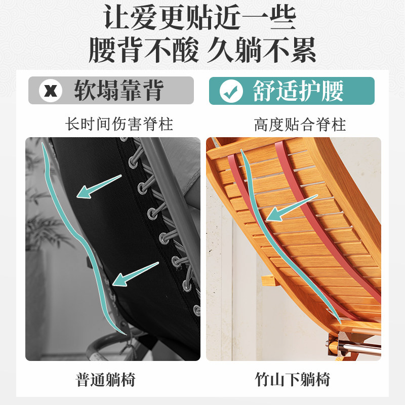 躺椅午休折叠老人专用摇摇椅大人阳台家用休闲夏季夏天竹制凉椅子