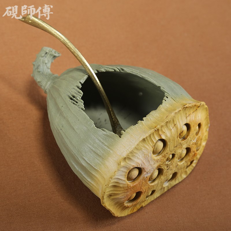 砚师傅 书遗手工砚台端非绿端石水盂莲蓬 加水研墨砚E法水盂水滴