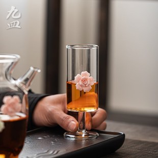 九皿猴魁专用杯品茗杯耐热玻璃水杯家用香槟杯红酒杯创意绿茶杯