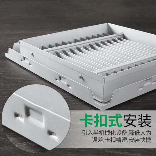 空调铝合金出风口卡扣式百叶窗装饰通风口0度隐形窄边条形风口