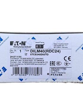 EATON/伊顿 DILM40(RDC24/RDC240)接触器40A XTCE040D00TD