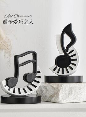 艺术音符轻奢高级感客厅装饰品摆件黑白现代简约电视柜软装小众