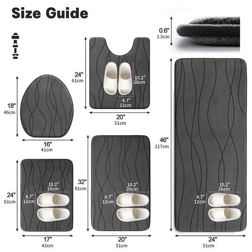 Ultra Absorbent Bath Mat Ultra Absorbent Wave Shape Bath跨境
