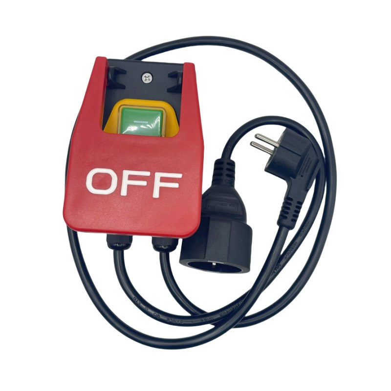 欧规/美规/德规120/250V带线电磁开关KJD17B带急停盖大面板YH02-A