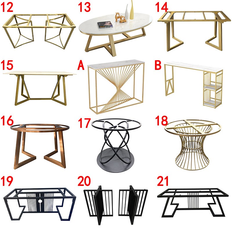 不锈钢桌腿铁艺茶几办公岩板茶桌桌脚支架定作餐桌腿金属架子底座