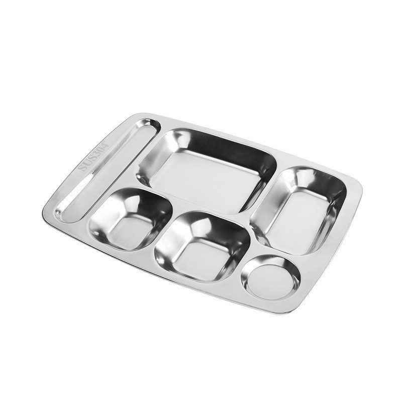 巨博(JOBO)304不锈钢快餐盘 分餐盘打饭盘 分隔餐盘 食堂快餐盘