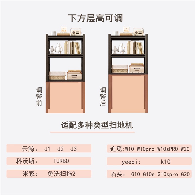 扫地机器人置物架简易书架卧室客厅收纳柜饮水机下空猫窝家用架子
