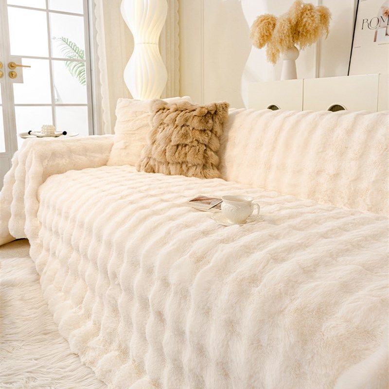 兔毛绒沙发巾加厚不掉毛坐垫防滑沙发套罩子2025沙发盖布巾秋冬款,居家布艺,沙发套,淘宝优惠券,粉丝福利购,淘宝优惠卷