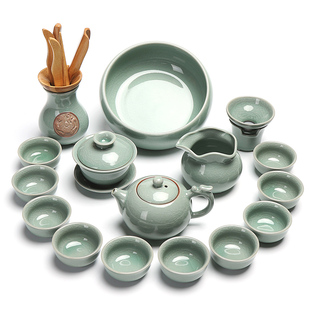 定青瓷茶具套装 新款 高档陶瓷客厅家用功夫茶杯办公室会客泡茶轻奢