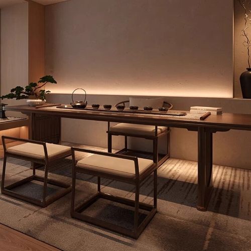 现代简约白蜡木全实木泡茶桌茶台商业办公家用客厅洽谈茶桌椅组合