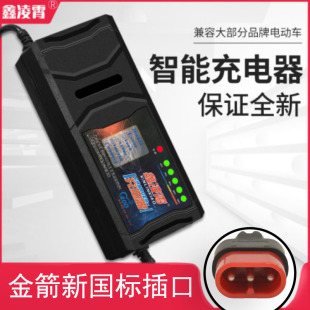 自动关机智能电动车电瓶充电器48V12AH60V20AH72V30A通用金箭三针