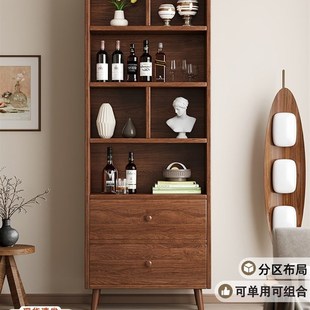 木质酒柜靠墙客厅2024新款带门家用展示柜家庭简易小型酒架隔断柜