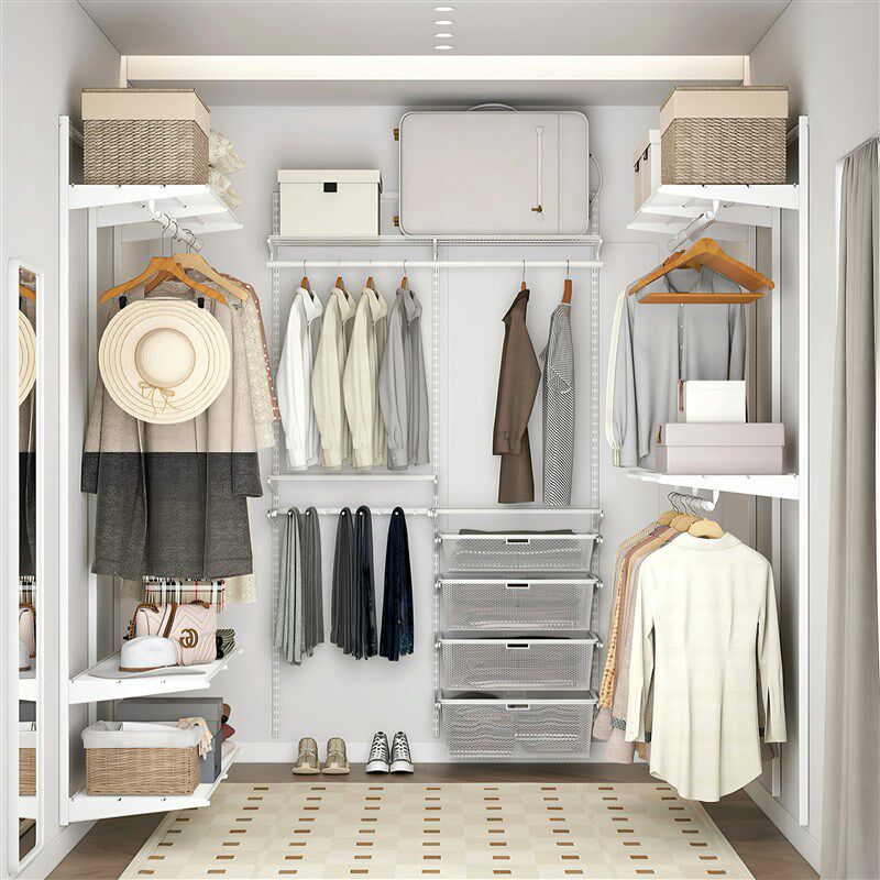 三个房间金属衣柜衣帽间家用碳钢框架diy配件组装L型支架全屋定制