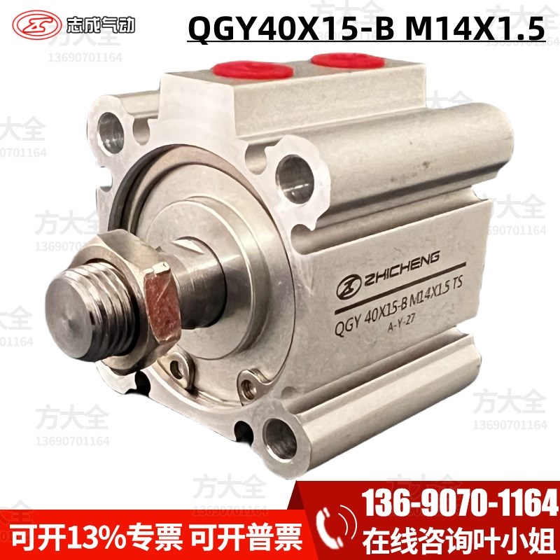 QGY40X15-B TS M14X1.5 M12X1.25 肇庆志成气缸 冲孔机气缸