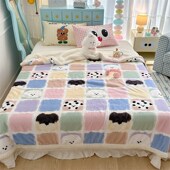 萌萌哒 少女心方块狗狗毛毯午休毯盖毯秋冬羊羔绒珊瑚绒卧室体闲